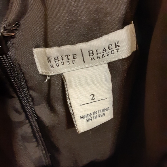 WHBM black empire waist a line cocktail dress sz2 - Picture 9 of 9